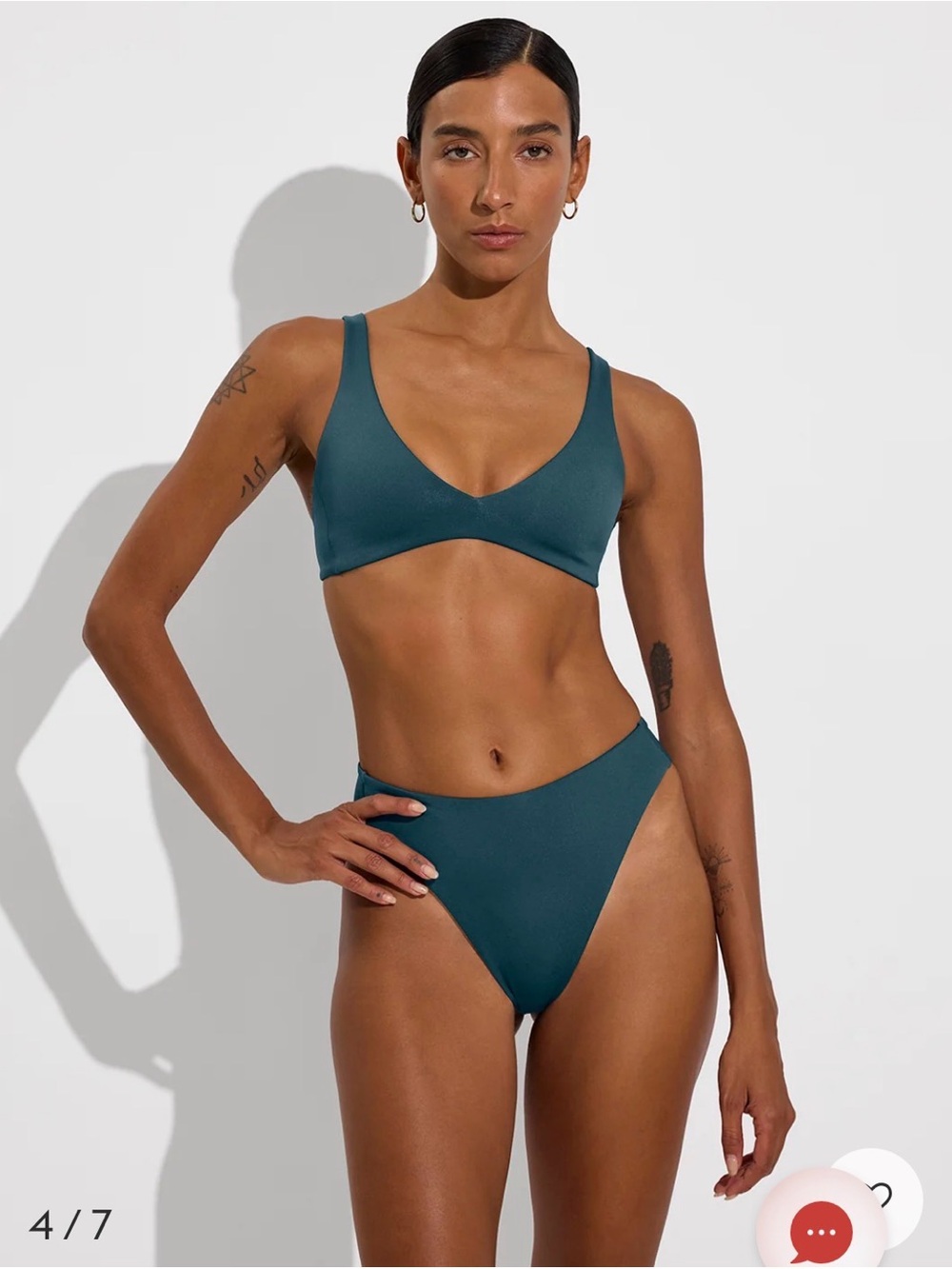 Left On Friday | Throwback Bottom in Deep End (Teal) Bikini Bottom - Size Medium